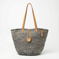 Sisal Tote Bag - Black & White 14"