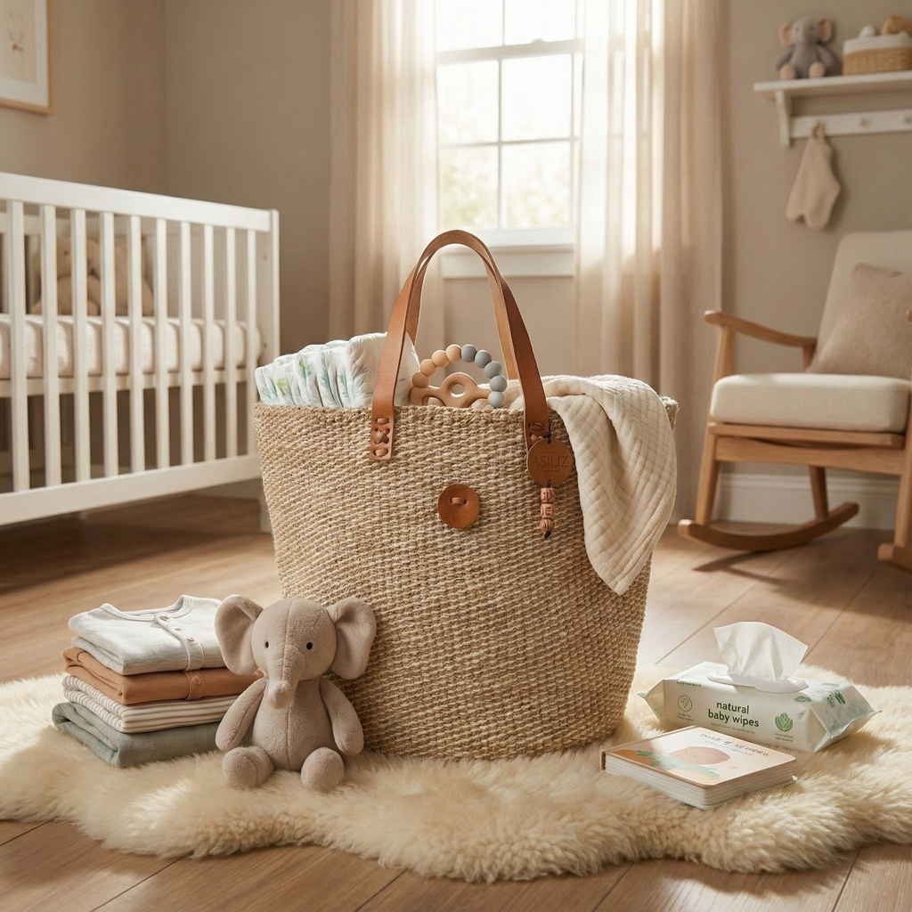Sisal Tote Bag - Handwoven Natural & White Speck 14"