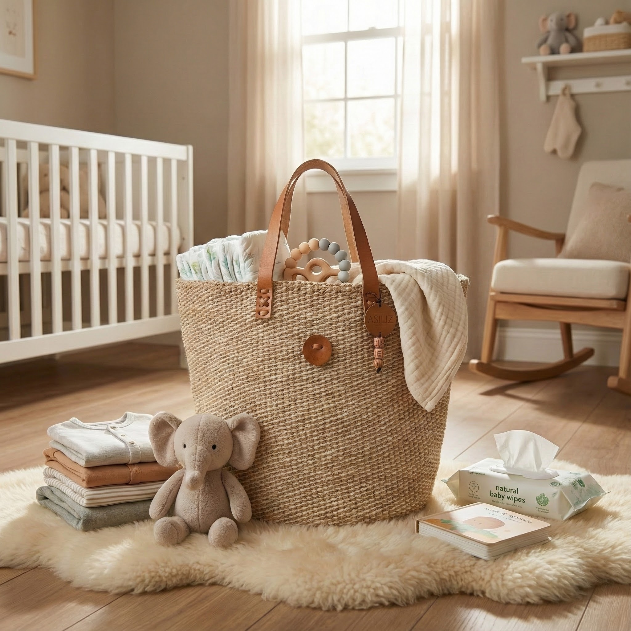 Sisal Tote Bag - Handwoven Natural & White Speck 14"