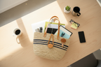 Handcrafted sisal tote bag used for the office by Asiliz.